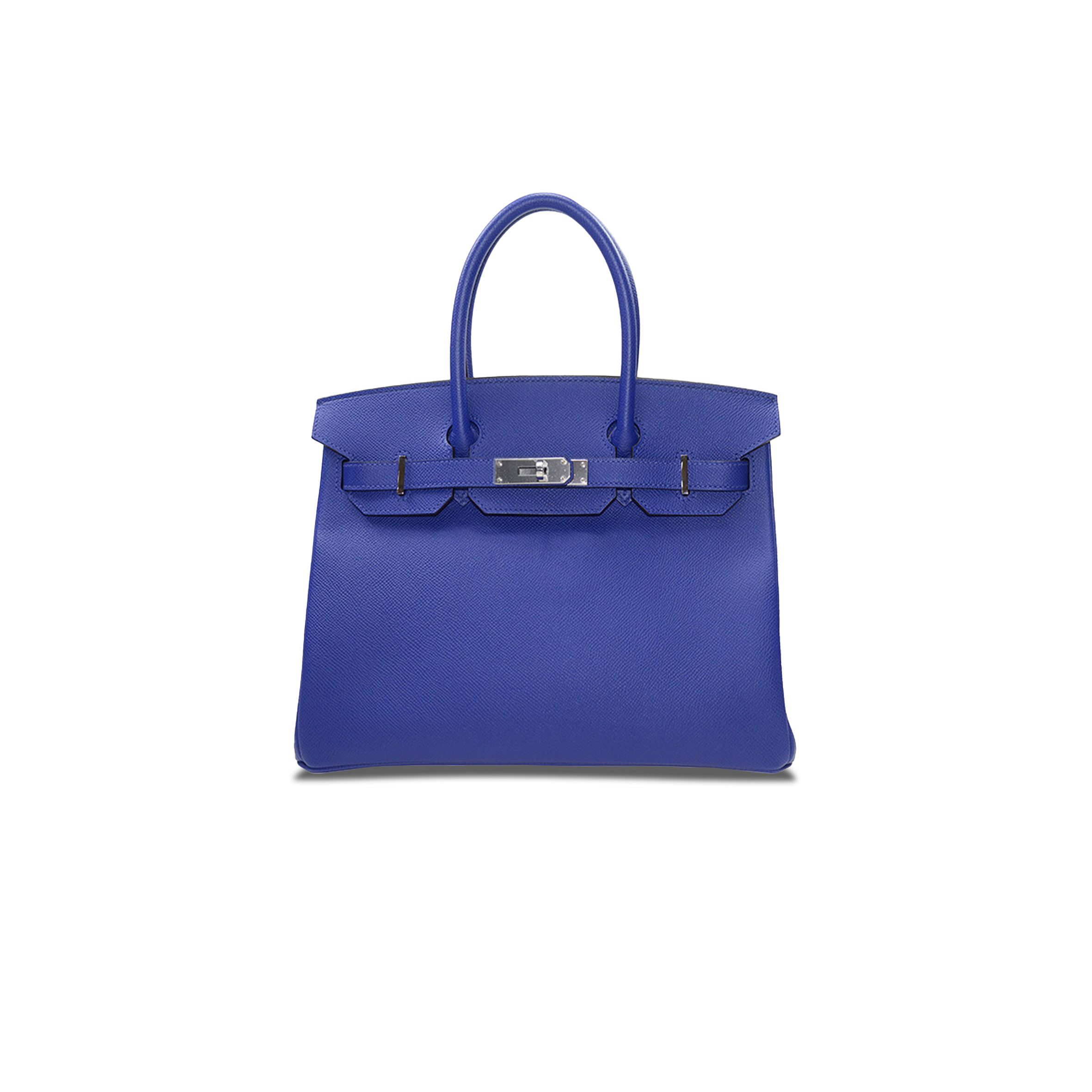 HERMES MASTER BIRKIN 30 TOGO LEATHER ROYAL BLUE LINING ROSE RED SILVER BUCKLE BK307TEPSS (30*23*15cm)